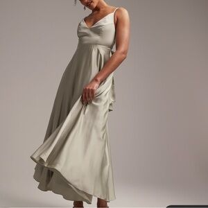 Elegant Sage Green Maxi Dress - Size 2